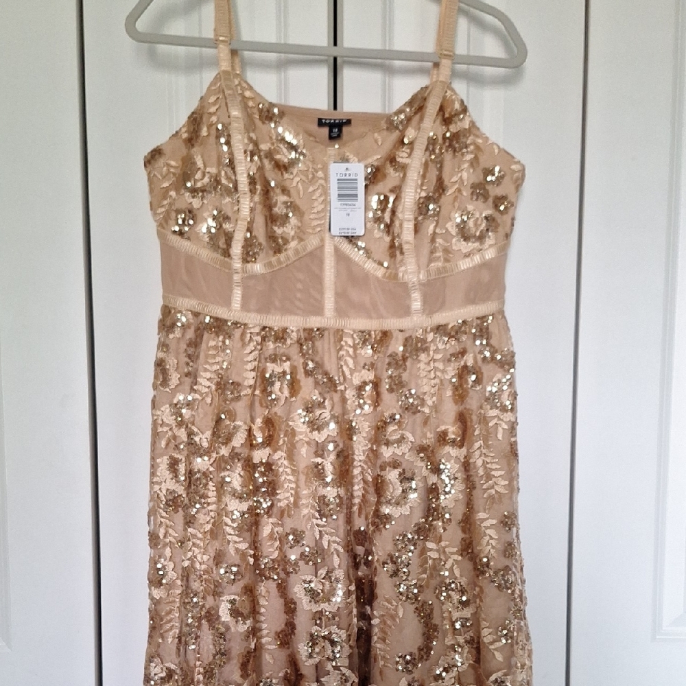 Torrid Gold Sequin Dress 18w NWT